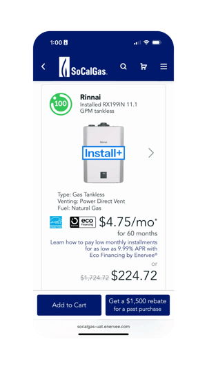 SoCalGas marketplace screenshot illustrating scalable marketplace experience.